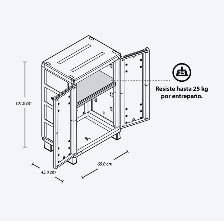 Armario Mediano Apariencia Rattan - RIMAX